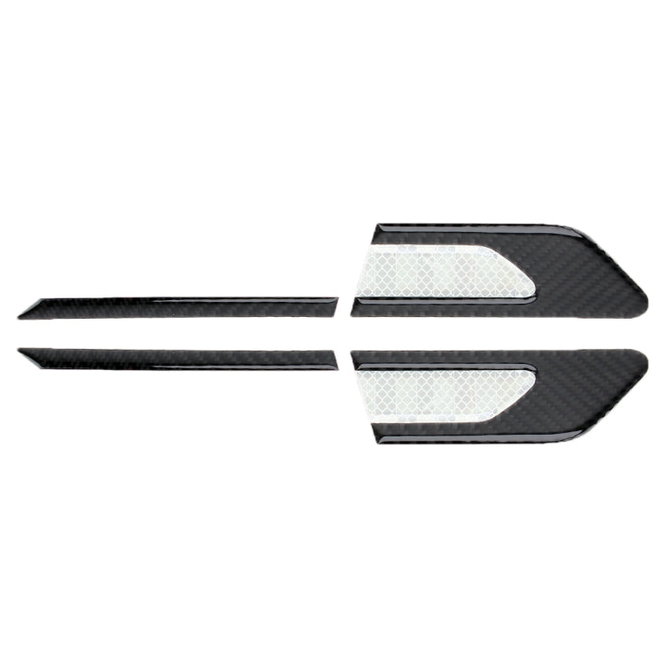 2 PCS Carbon Fiber Car-Styling Fender Reflective Bumper Decorative Strip, Inner Reflection + External Carbon Fiber