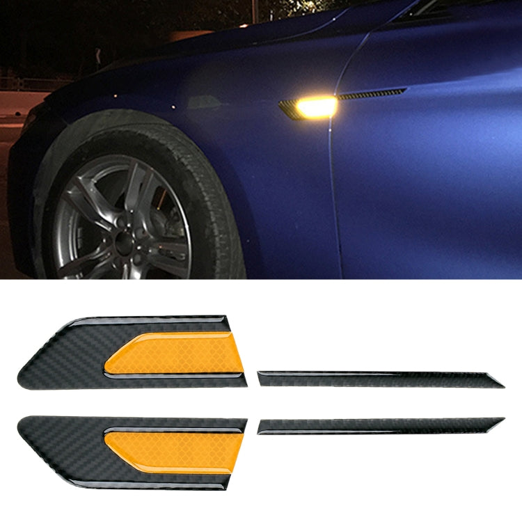 2 PCS Carbon Fiber Car-Styling Fender Reflective Bumper Decorative Strip, Inner Reflection + External Carbon Fiber