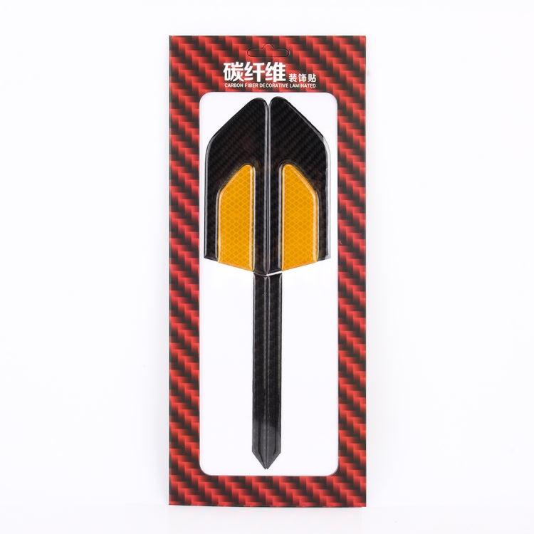2 PCS Carbon Fiber Car-Styling Fender Reflective Bumper Decorative Strip, Inner Reflection + External Carbon Fiber