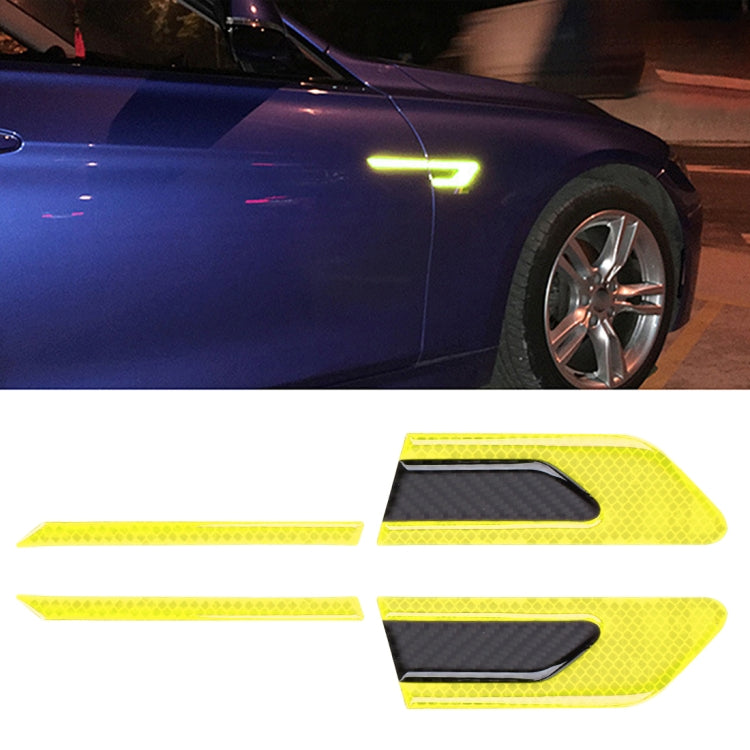 2 PCS Carbon Fiber Car-Styling Fender Reflective Bumper Decorative Strip, External Reflection + Inner Carbon Fiber