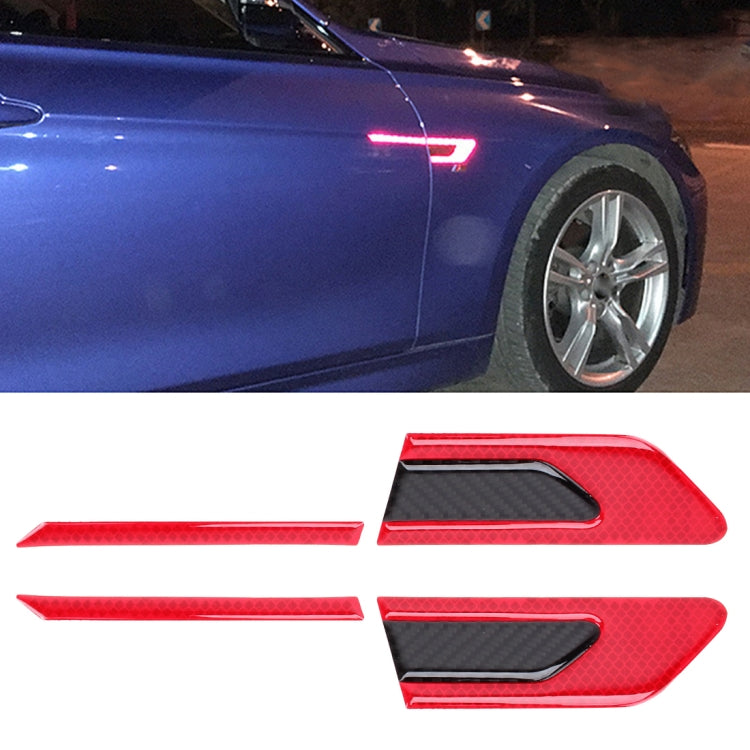 2 PCS Carbon Fiber Car-Styling Fender Reflective Bumper Decorative Strip, External Reflection + Inner Carbon Fiber