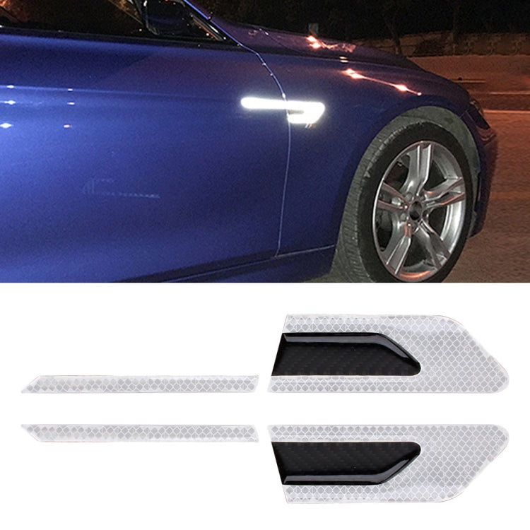 2 PCS Carbon Fiber Car-Styling Fender Reflective Bumper Decorative Strip, External Reflection + Inner Carbon Fiber