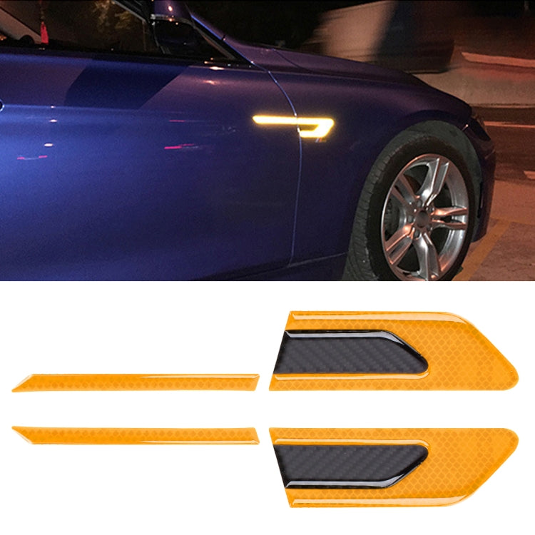2 PCS Carbon Fiber Car-Styling Fender Reflective Bumper Decorative Strip, External Reflection + Inner Carbon Fiber