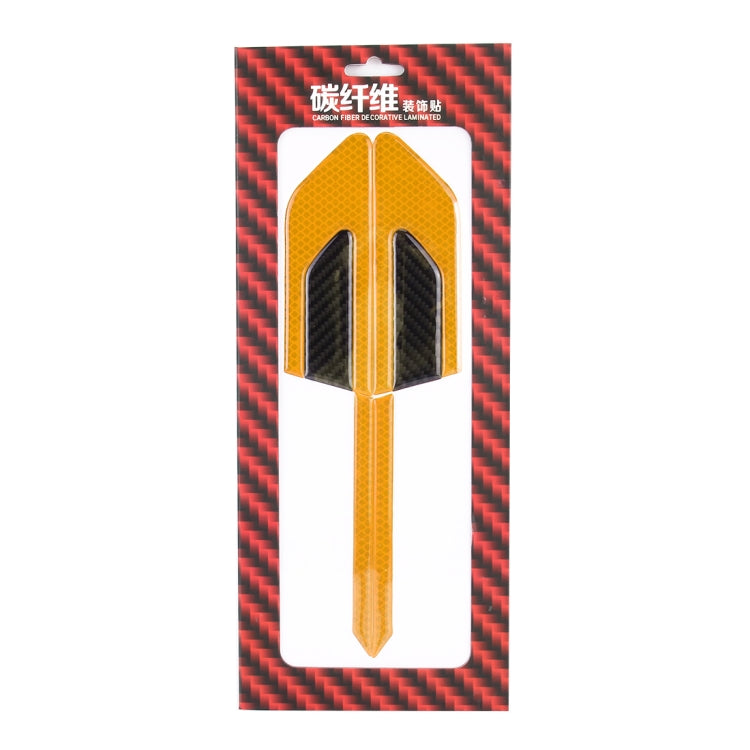 2 PCS Carbon Fiber Car-Styling Fender Reflective Bumper Decorative Strip, External Reflection + Inner Carbon Fiber