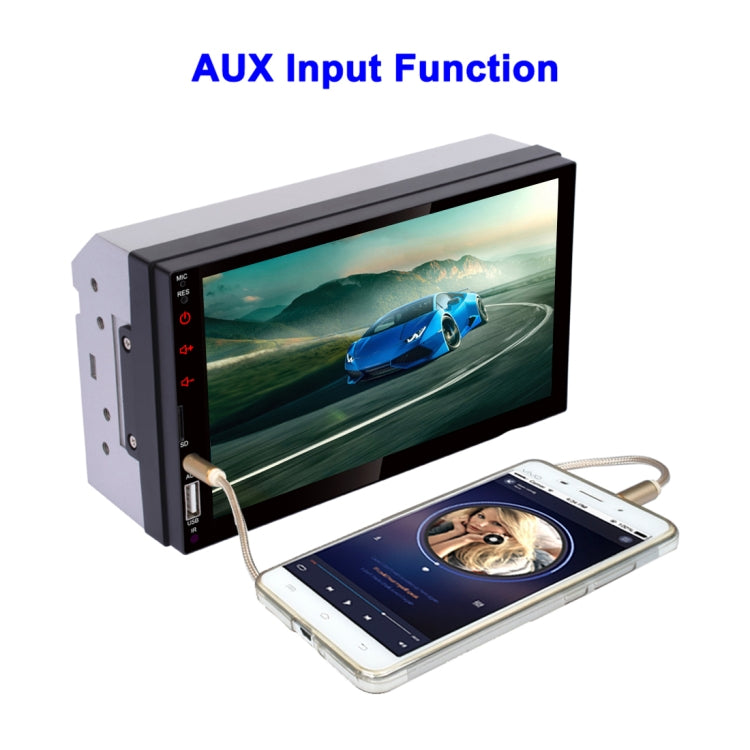 7019B Double Din 7 inch Capacitive Touchscreen Car Radio Receiver MP5 Player, Support Rear View Camera & FM & Bluetooth & U-disk / TF Card (Not Included Any Memory Card)