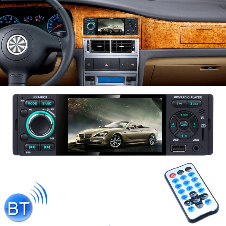 JSD-3001 HD 4.1 inch Single Din Capacitive Touchscreen Car Stereo Radio MP5 Audio Player FM Bluetooth USB / TF AUX (Not Included Any Memory Card)