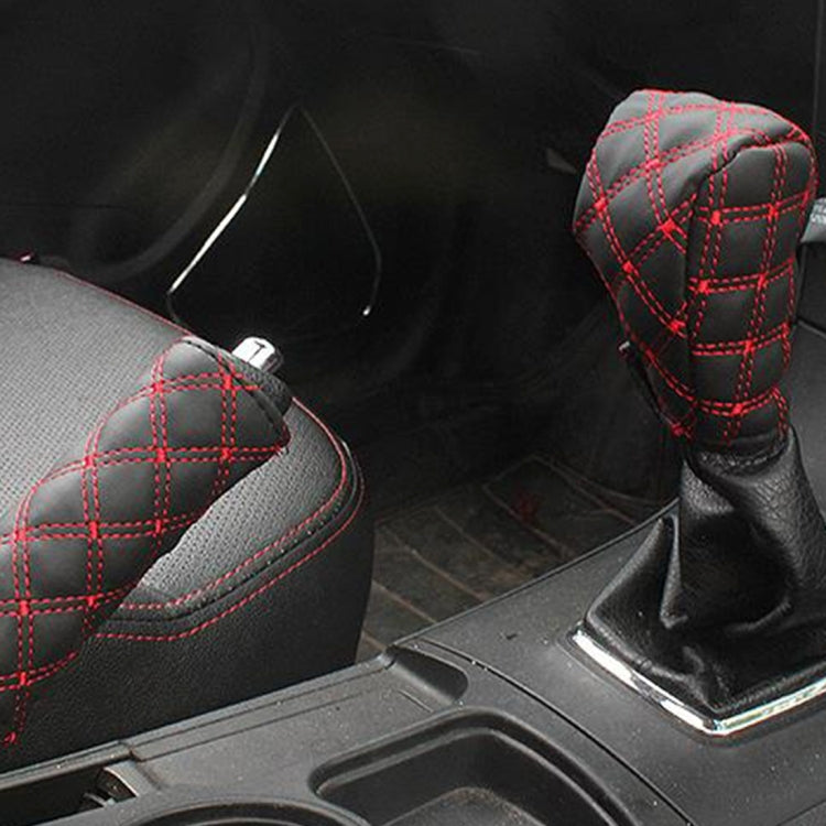5 PCS Car Hand Brake Cover Shift Knob Gear Stick Cushion Sets Rear View Mirror Sets Cover Car Accessory Interior Decoration Pad
