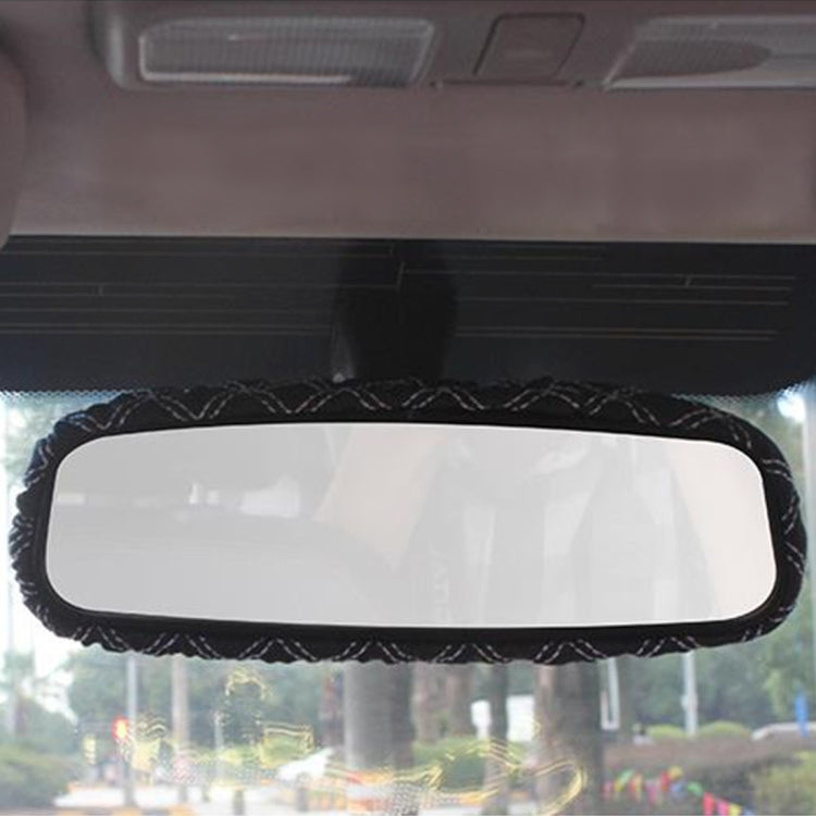 5 PCS Car Hand Brake Cover Shift Knob Gear Stick Cushion Sets Rear View Mirror Sets Cover Car Accessory Interior Decoration Pad