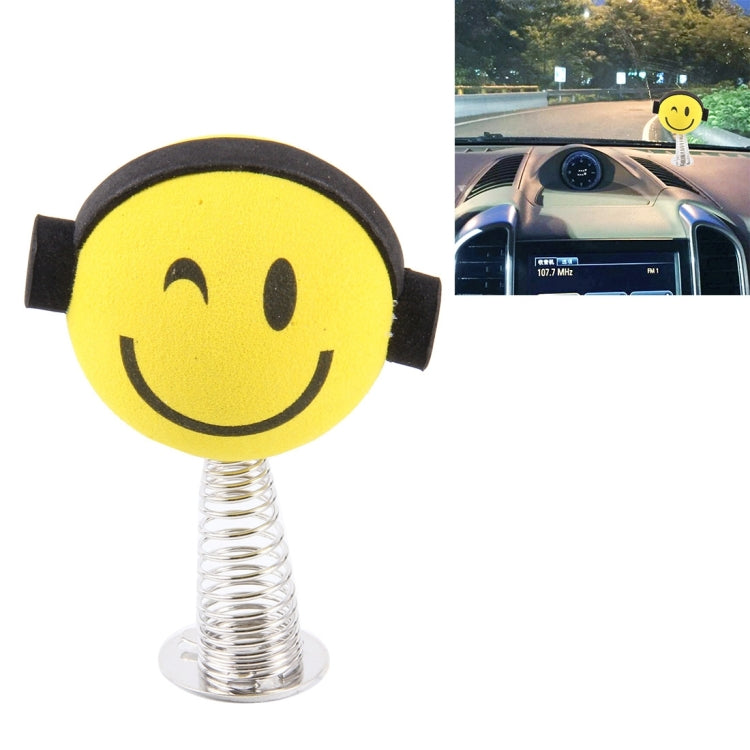 Tenna Tops Universal Wearing Earphone Smiling Face Style Decoration Car Antenna Topper / Pencil Topper / Mirror Dangler