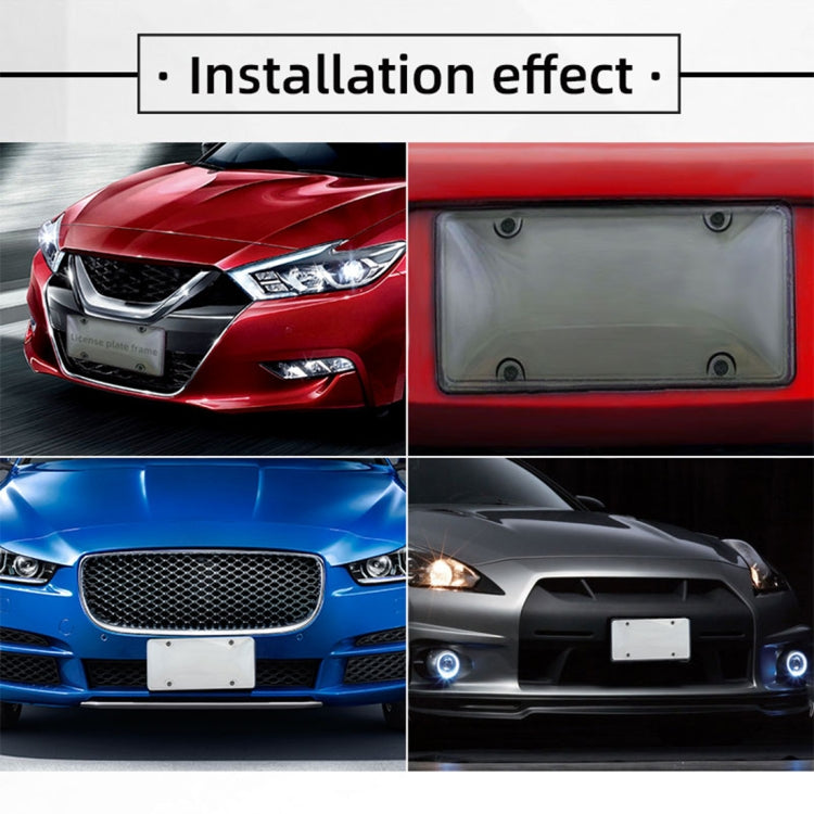 2 PCS Plastic Car license Plate Frame Tag Cover