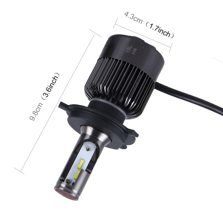 2 PCS H4 30W 4000lm 6000K Car LED Headlight with 6 Philip  Lamps, DC 8-42V(White Light)