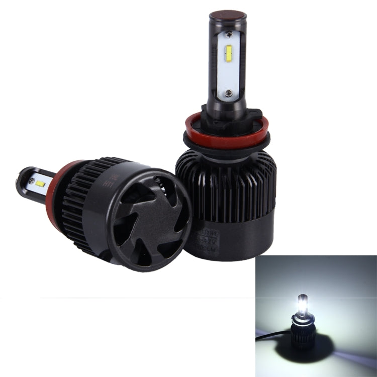 2 PCS H8/H11 30W 4000lm 6000K Car LED Headlight with 6 Philip Lamps, DC 8-42V(White Light)