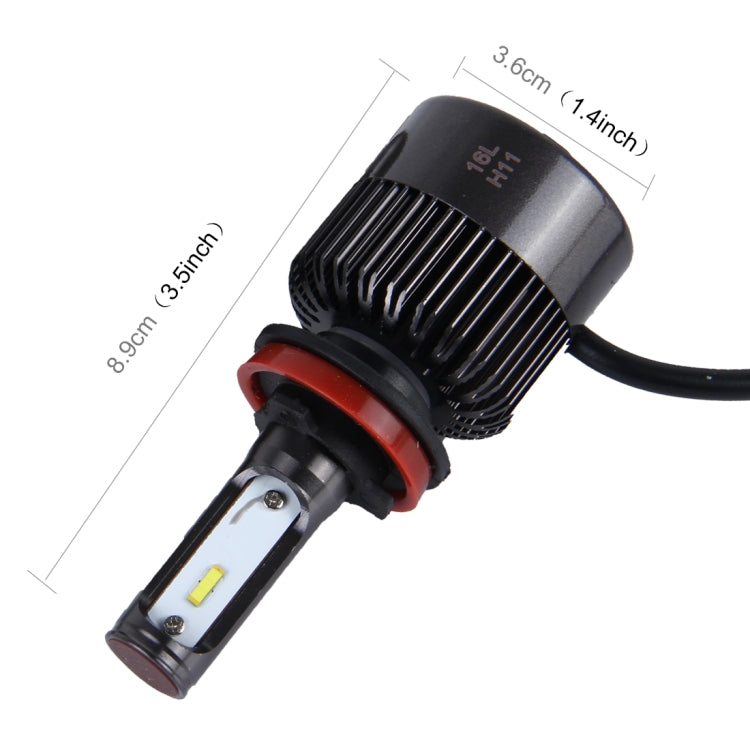2 PCS H8/H11 30W 4000lm 6000K Car LED Headlight with 6 Philip Lamps, DC 8-42V(White Light)