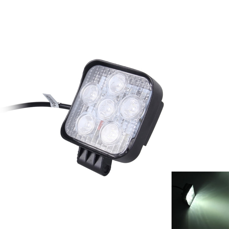 DC 10-30V 18W 1500LM 6000K Waterproof Vehicle Car Boat Marine External Work Lights Emergency Lights 60 Degrees Adjustable Flood Light LED Car Bulbs with 6 Intense Wafer LED Lights(White Light)