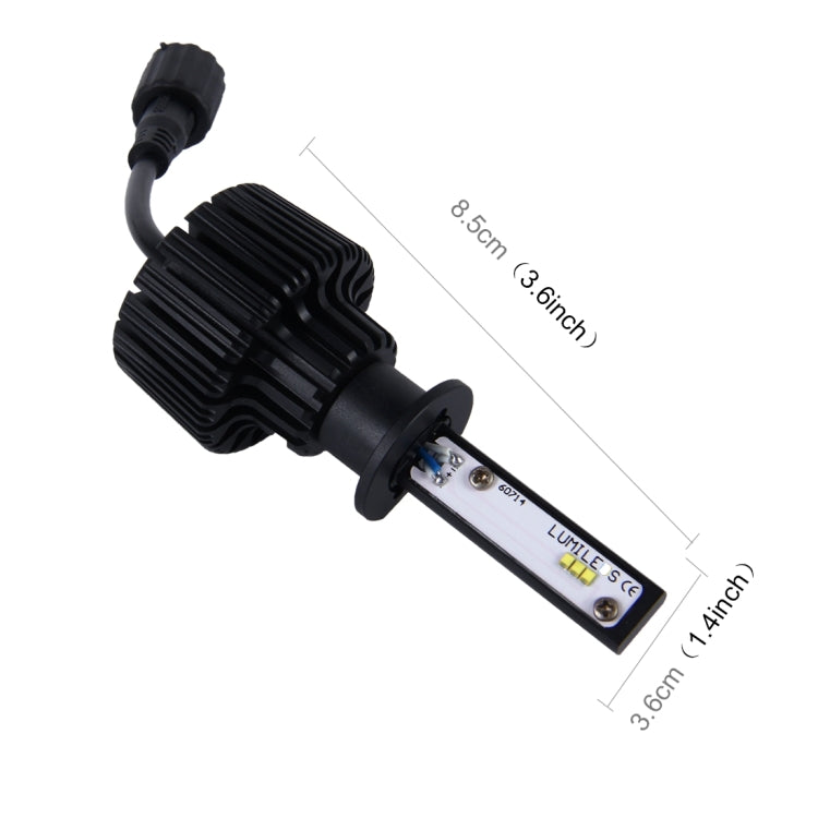 2 PCS H1 40W 4500lm 6500K Car LED Headlight with 6 High Power Lamps, DC 12-24V(White Light)