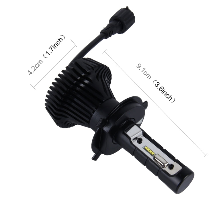 2 PCS H4 40W 4500lm 6500K Car LED Headlight with 16 High Power Lamps, DC 12-24V(White Light)