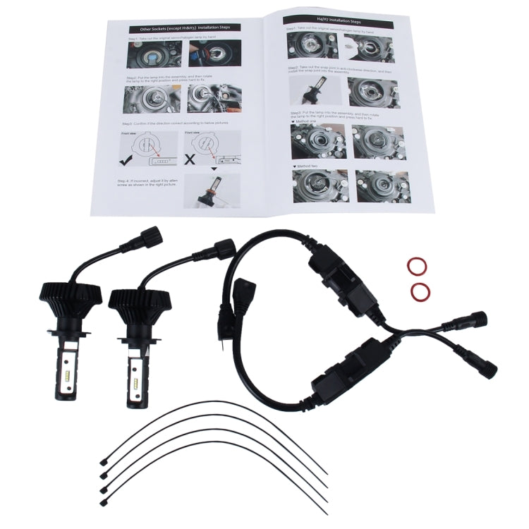 2 PCS H7 40W 4500lm 6500K Car LED Headlight with 8 High Power LED Lamps, DC 12-24V(White Light)
