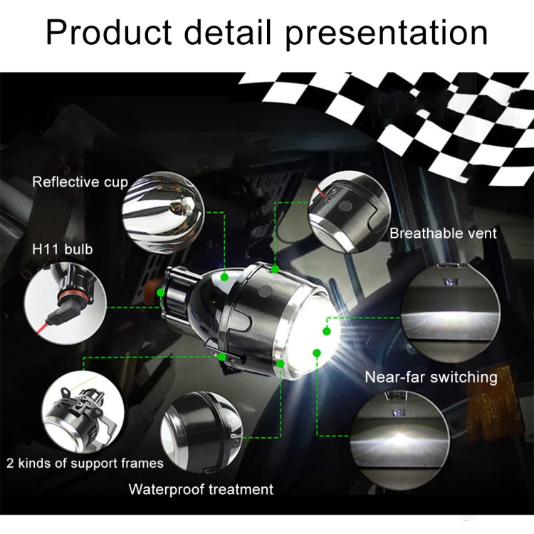 IPHCAR M611 2 PCS H11 / H8 2.5 inch DC12V Bi-Xenon Fog Light without Light Bulb