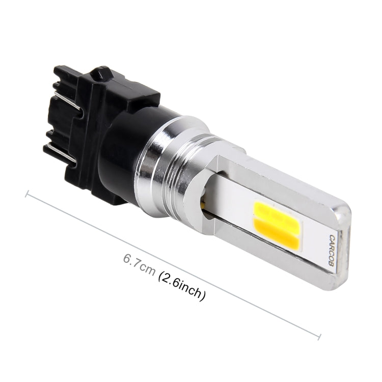 2 PCS T25 / 3157 DC 12V 10W Car Auto Double Colors Turn Lights / Reversing Lights / Running Lights 2 COB LED (Turn Lights: Yellow Light; Reversing Lights / Running Lights: White Light)