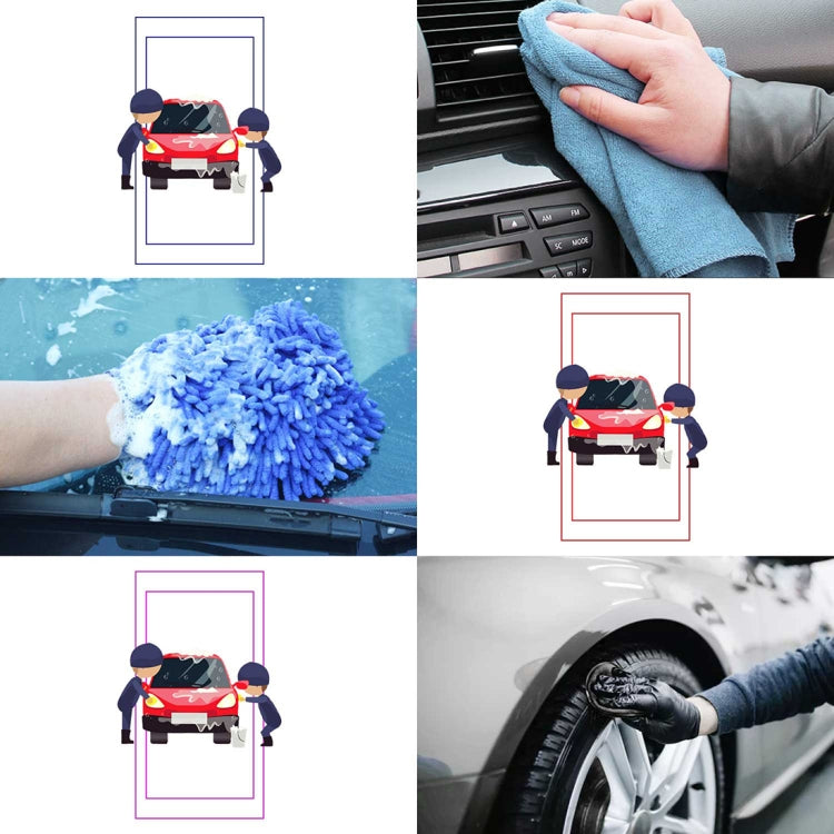 Car Washer Care Set High-density Microfiber Waxing Sponge+Water Magnetic Micro Towel+Double Sided Chenille Washing Glove