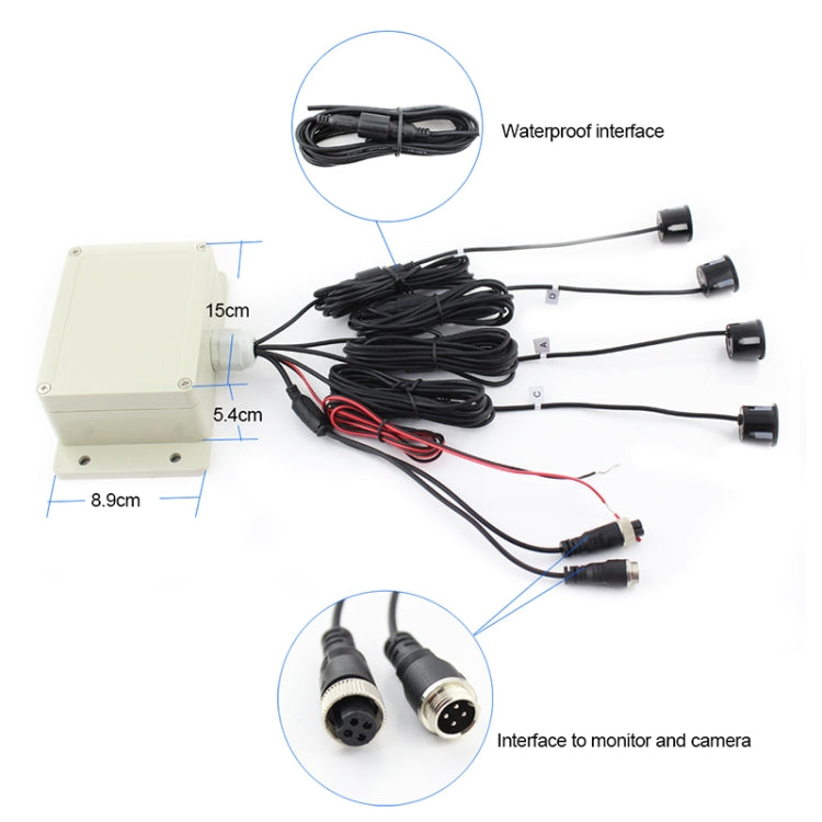 7.0 inch LCD Visible Rear View Mirror Car Recorder for Truck with Parking Rear Camera + 4 Rear Radar + Parking Sensor