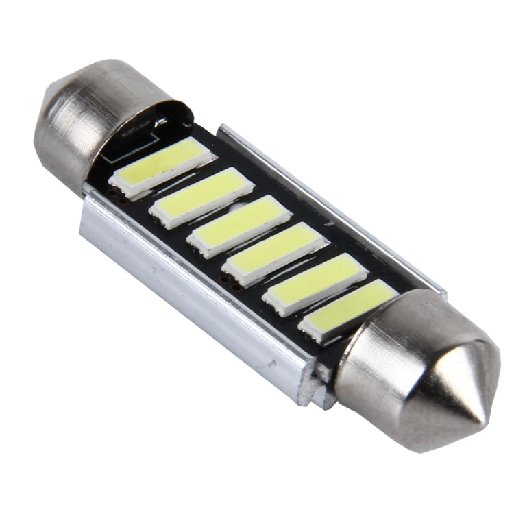 2 PCS 2W 100 LM 6000K 39MM 6 SMD-7020 LEDs Bicuspid Port Decoding Car Dome Lamp LED Reading Light, DC 12V, White Light