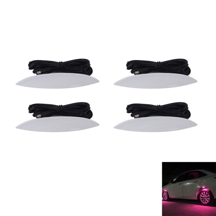 4 PCS Car Truck LED Wheel Lights Tire Light Eyebrow Shape Decorative Lights Kit Atmosphere Lamp 3 Mode DC 12-24V