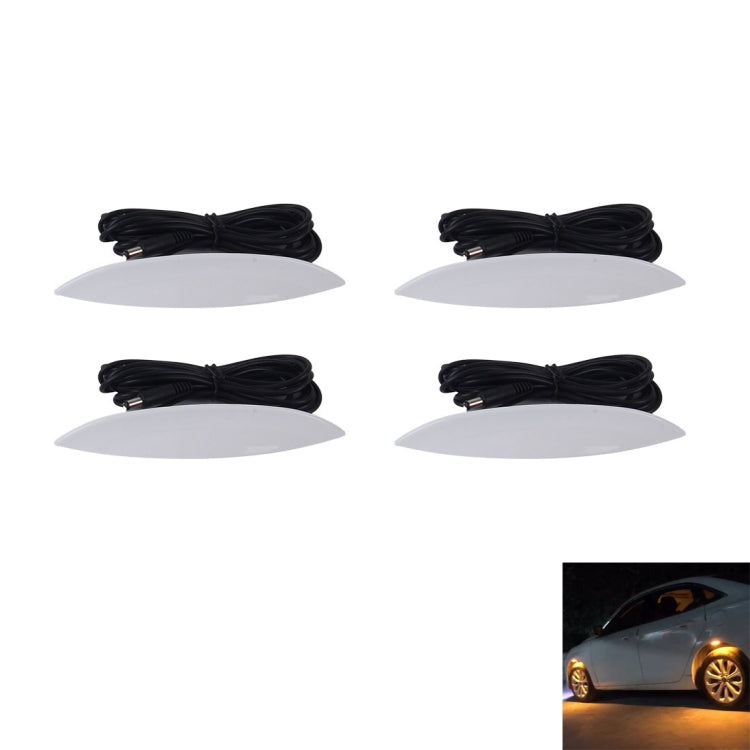 4 PCS Car Truck LED Wheel Lights Tire Light Eyebrow Shape Decorative Lights Kit Atmosphere Lamp 3 Mode DC 12-24V