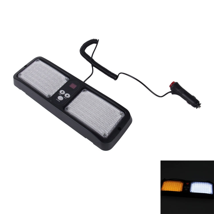High qulaity DC 12V,9W LED Waterproof Car Sunshade Yellow Light + White Light Warning Lights Strobe Emergency Lights Flashing Light with 12 Kinds Flash Patterns