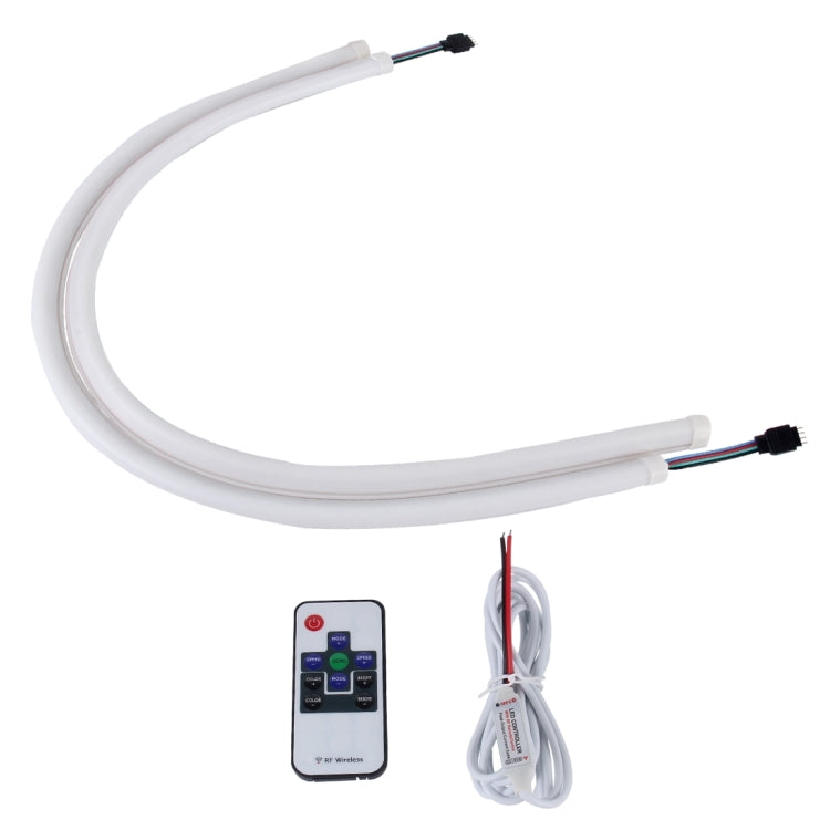 2 PCS Colorful Multi-models Fade Flash Strobe Lighting Form Car Daytime Running Lights Soft Article Lamp with Remote Control, DC 12V, Cable Length:2m