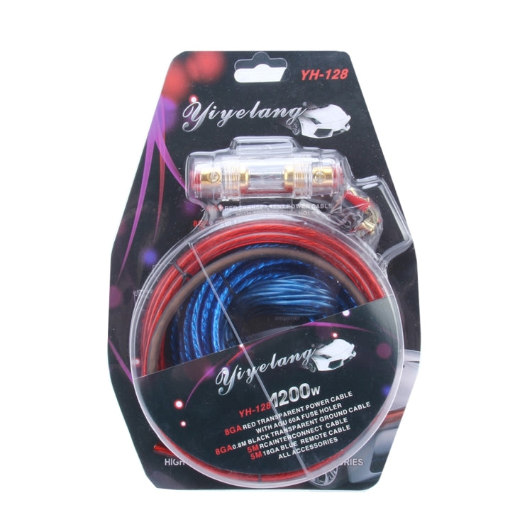 YH-128 1200W Car Amplifier Audio Power Cable Subwoofer Wiring Installation Kit with High Performance RCA Interconnect