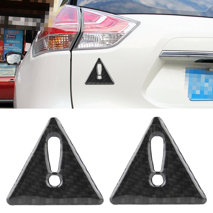 2 PCS Car-Styling Triangle Carbon Fiber Warning Sticker Decorative Sticker