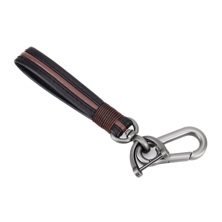 Leather Strap + Metal Buckle Keychain Simple Style Key Ring