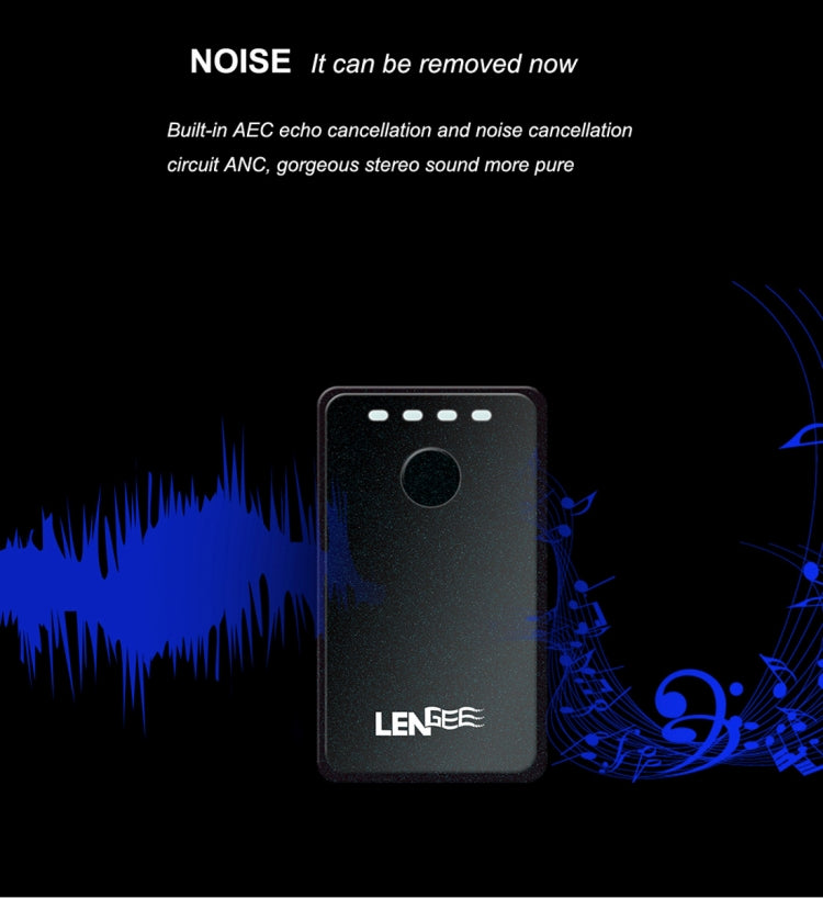 LENGEE B8 Bluetooth 4.1 + EDR 2-in-1 Transmitter Receiver Music Audio Adapter with 3.5mm AUX Cable (Black)