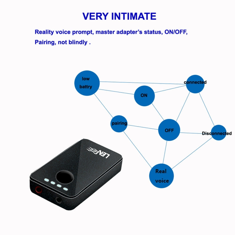 LENGEE B8 Bluetooth 4.1 + EDR 2-in-1 Transmitter Receiver Music Audio Adapter with 3.5mm AUX Cable (Black)