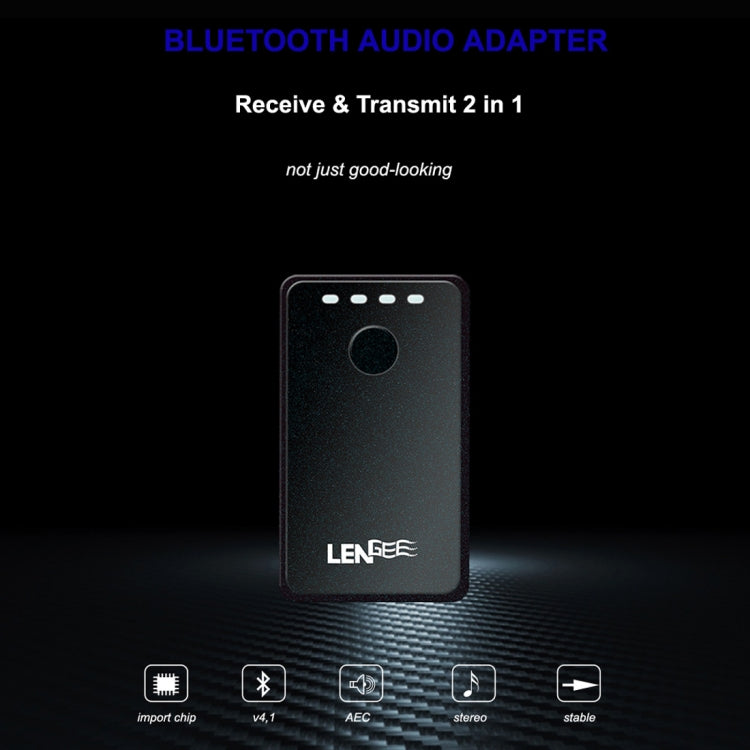 LENGEE B8 Bluetooth 4.1 + EDR 2-in-1 Transmitter Receiver Music Audio Adapter with 3.5mm AUX Cable (Black)