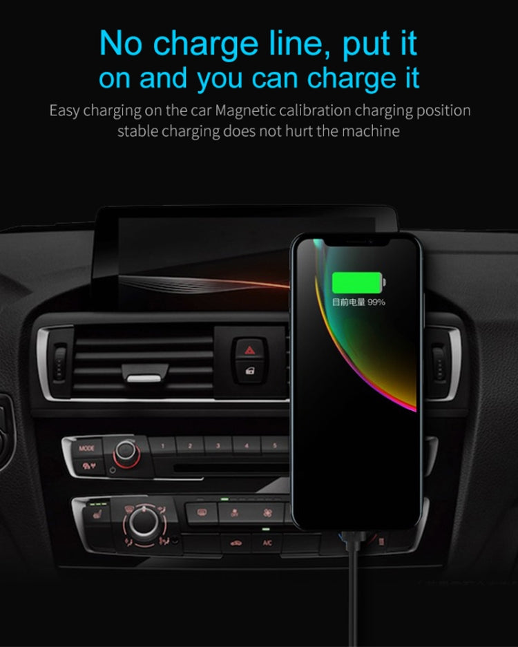 BQ003 2-in-1 Phone Holder QC3.0 Magnetic Wireless Car Charger, For iPhone, Galaxy, Huawei, Xiaomi, LG, HTC etc. QI Standard Smart Phones(Black)