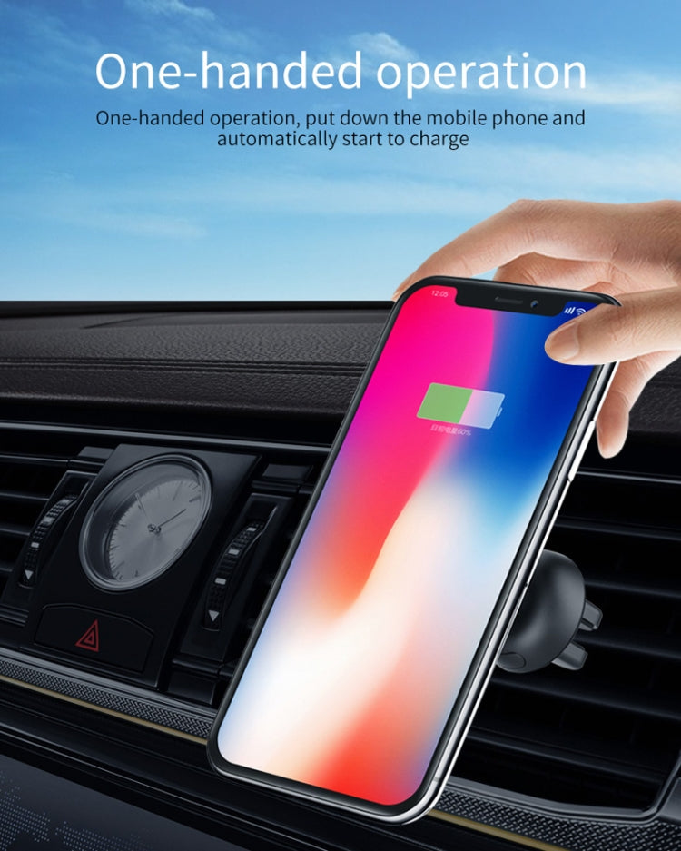 BQ003 2-in-1 Phone Holder QC3.0 Magnetic Wireless Car Charger, For iPhone, Galaxy, Huawei, Xiaomi, LG, HTC etc. QI Standard Smart Phones(Black)