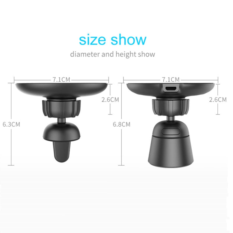 BQ003 2-in-1 Phone Holder QC3.0 Magnetic Wireless Car Charger, For iPhone, Galaxy, Huawei, Xiaomi, LG, HTC etc. QI Standard Smart Phones(Black)