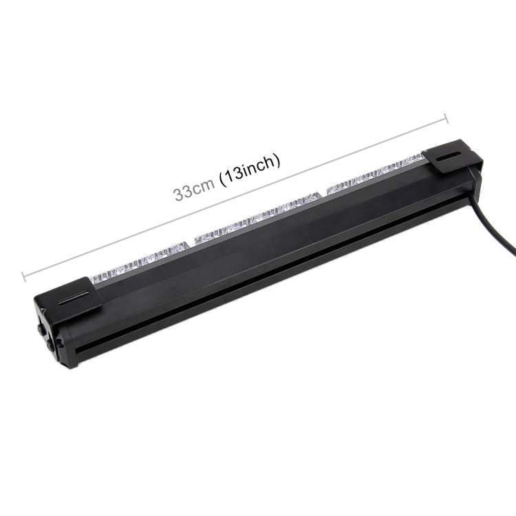 DC 12V 16.8W 12LEDs Crystal Lamp Beads Three Sections Car Long Strobe Warning Lamp 18 Flash Patterns(Adjustable) (White Light)