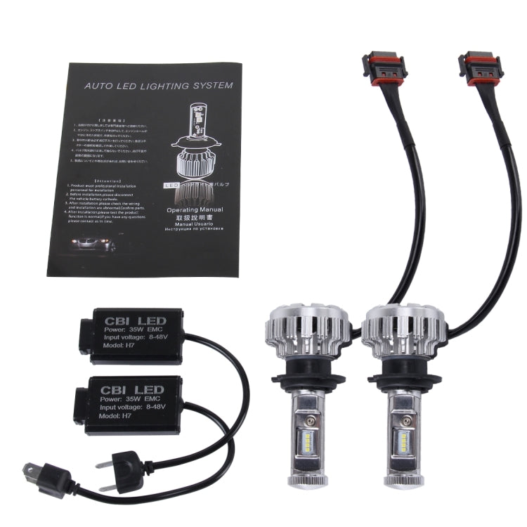 2 PCS H7 35W 3800lm 6500K Car LED Headlight with 8 CREE Lamps, DC 8-48V(White Light)