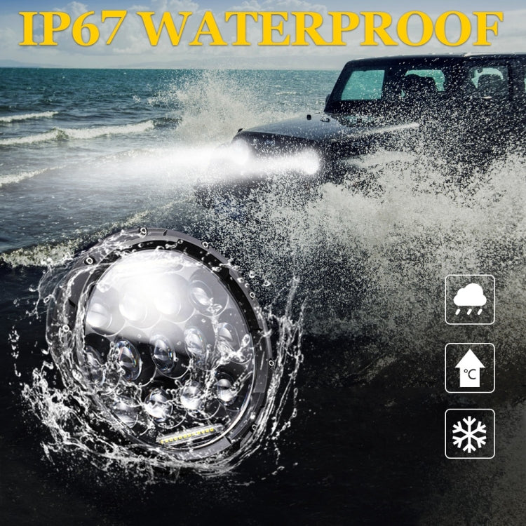 2 PCS 7 inch DC10-48V 36W 6000K Harley Motorcycle Headlight with 12 SMD-5630-LED Lamps and 12 Crystal Lamp Beads(White Light)