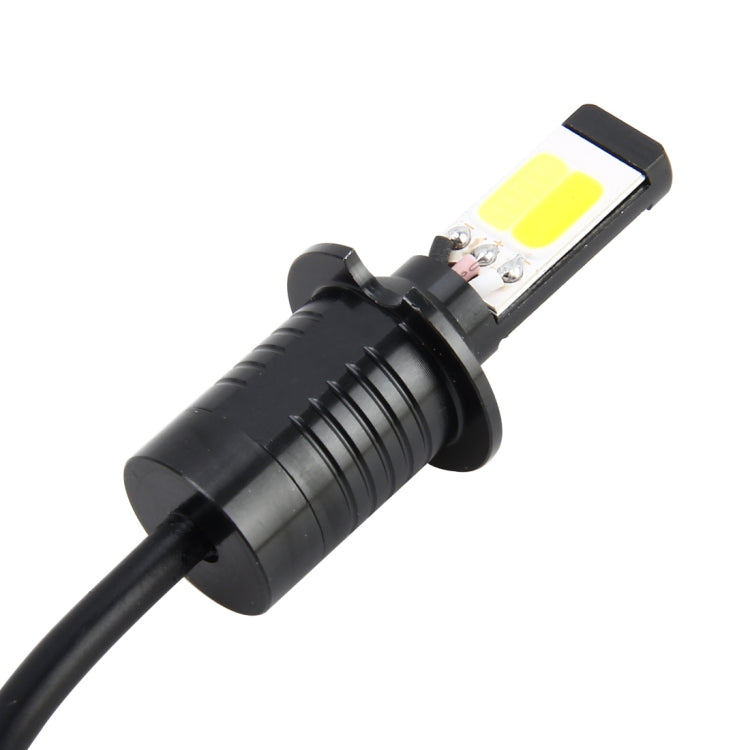 2 PCS H3 DC 12V 6W 6000K+3500K Car LED Fog Lights with Double-sided COB Lamps (White Light+Yellow Light)