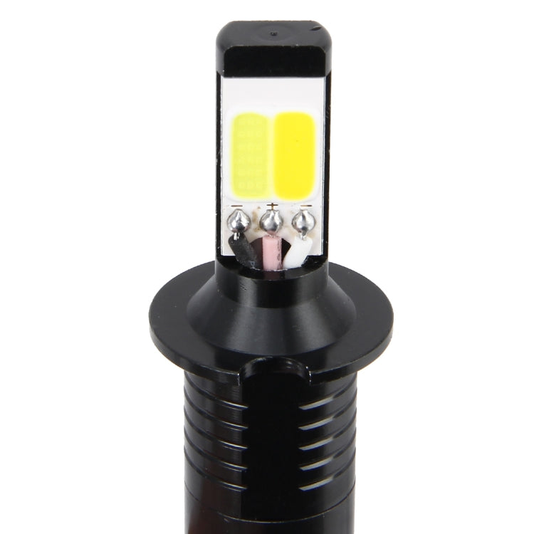 2 PCS H3 DC 12V 6W 6000K+3500K Car LED Fog Lights with Double-sided COB Lamps (White Light+Yellow Light)