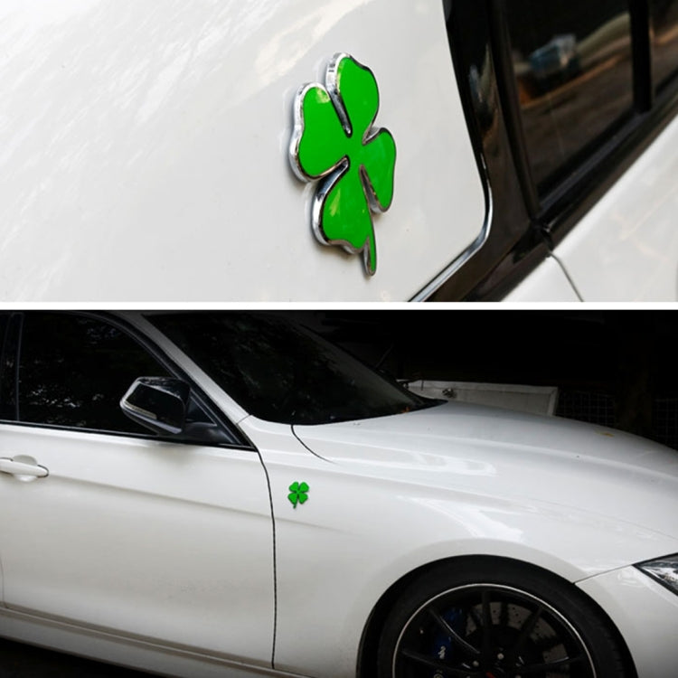 Four Leaf Clover Herb Luck Symbol Badge Emblem Labeling Sticker Styling Car Dashboard  Decoration, Size: 7.5*6cm
