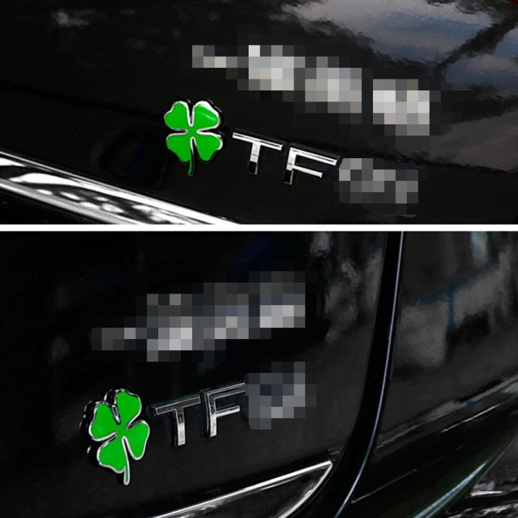 Four Leaf Clover Herb Luck Symbol Badge Emblem Labeling Sticker Styling Car Dashboard  Decoration, Size: 7.5*6cm