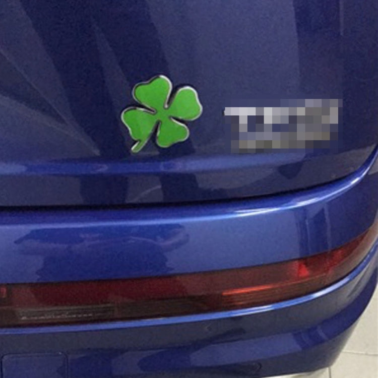 Four Leaf Clover Herb Luck Symbol Badge Emblem Labeling Sticker Styling Car Dashboard  Decoration, Size: 4*3.3cm