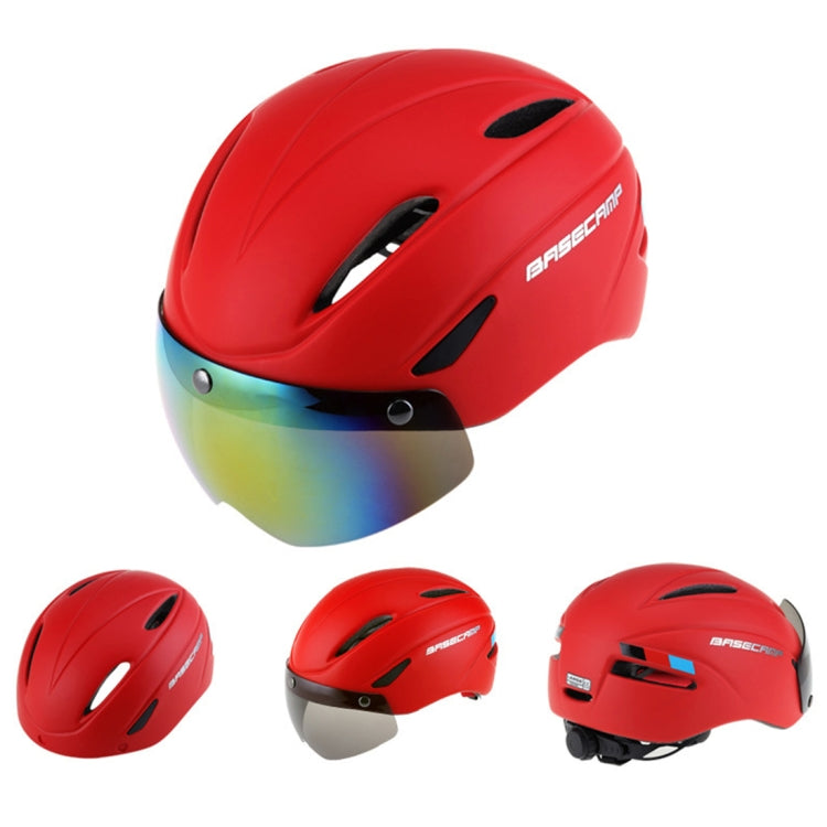 Base Camp Colorful Men and Women Road Mountain Bike Magnetic Goggles Helmets Riding Safety Helmet Head Circumference Fit for 56-62cm