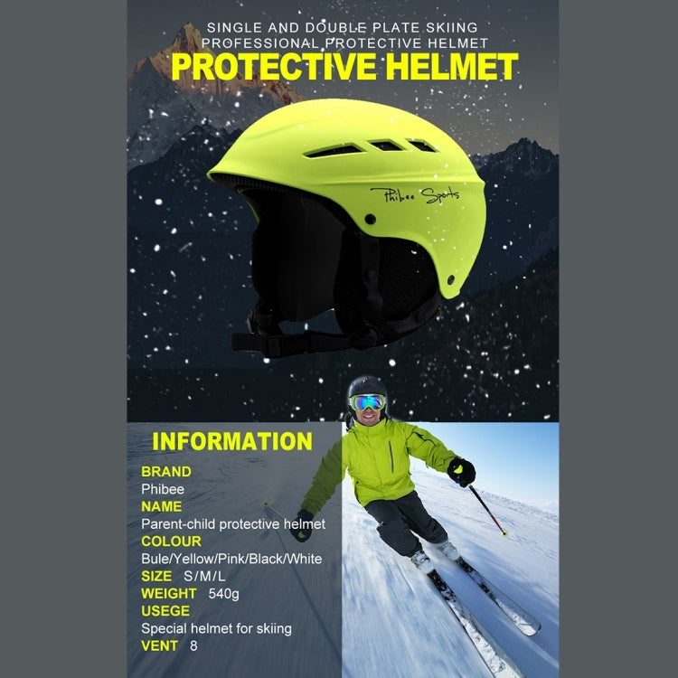 Single and Double Plate Skiing Professional Protective Helmet 8 Air Vents PC Shell Adjustable Buckle Parent-child Protective Helmet, Size: L, Fit for 56-62cm(Rose Red)