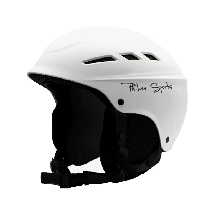 Single and Double Plate Skiing Professional Protective Helmet 8 Air Vents PC Shell Adjustable Buckle Parent-child Protective Helmet, Size: L, Fit for 56-62cm(White)